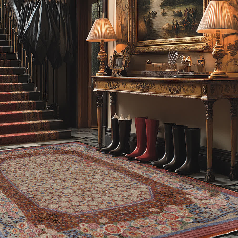 Tapis antidérapant pliable et élégant à motif floral