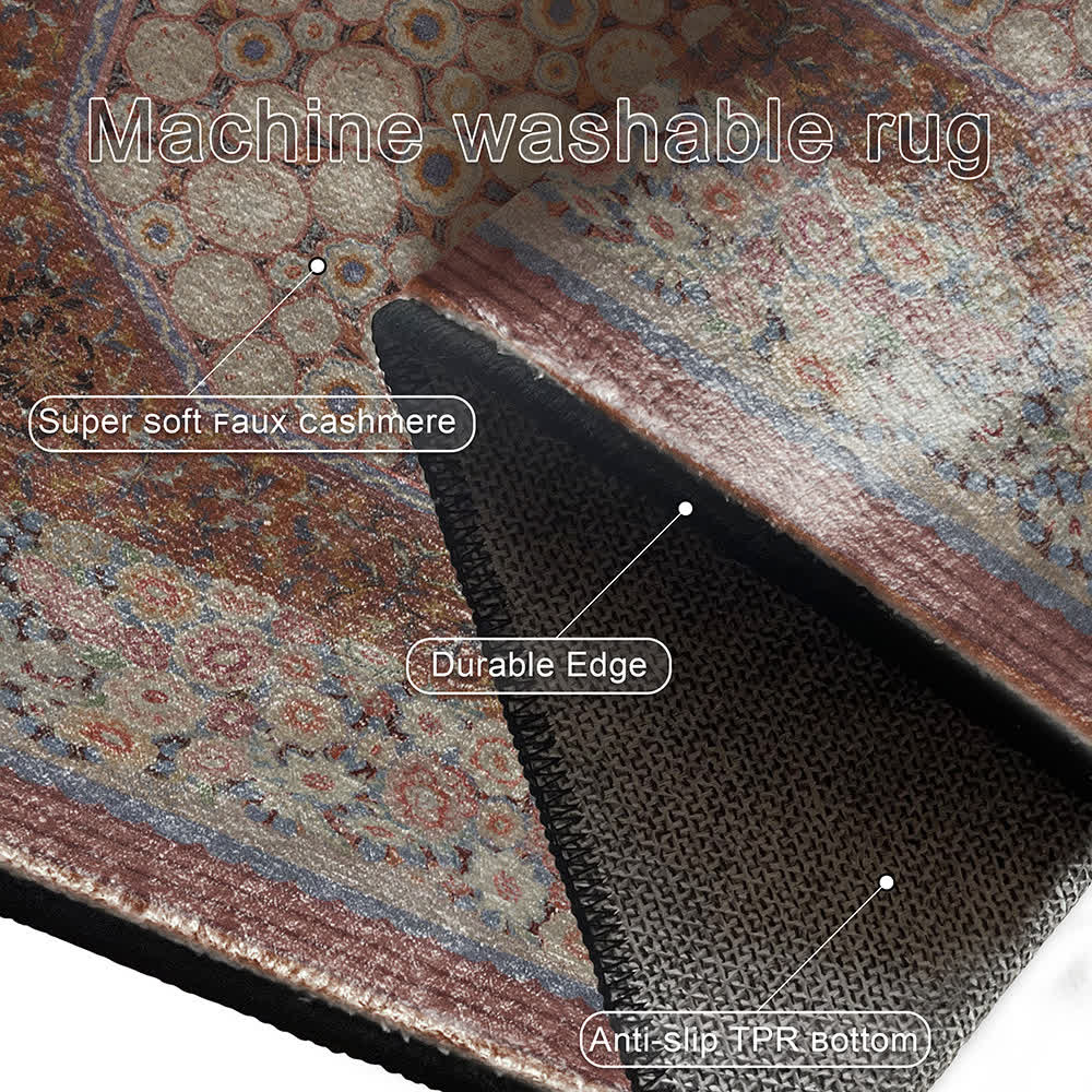 Tapis antidérapant pliable et élégant à motif floral