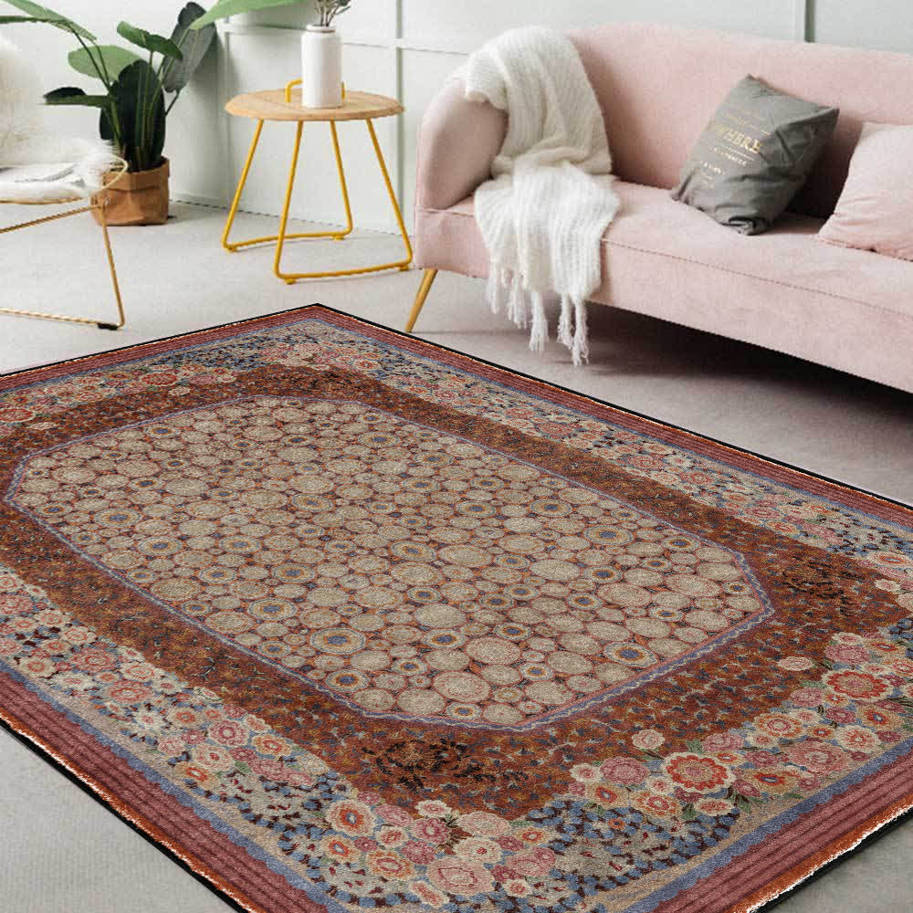 Tapis antidérapant pliable et élégant à motif floral