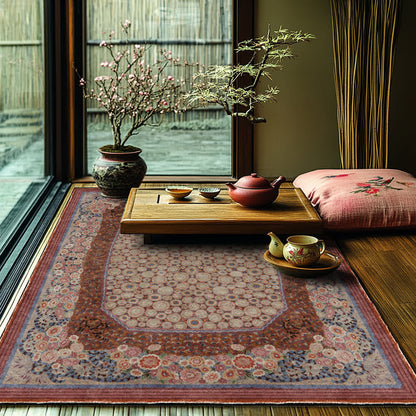 Tapis antidérapant pliable et élégant à motif floral