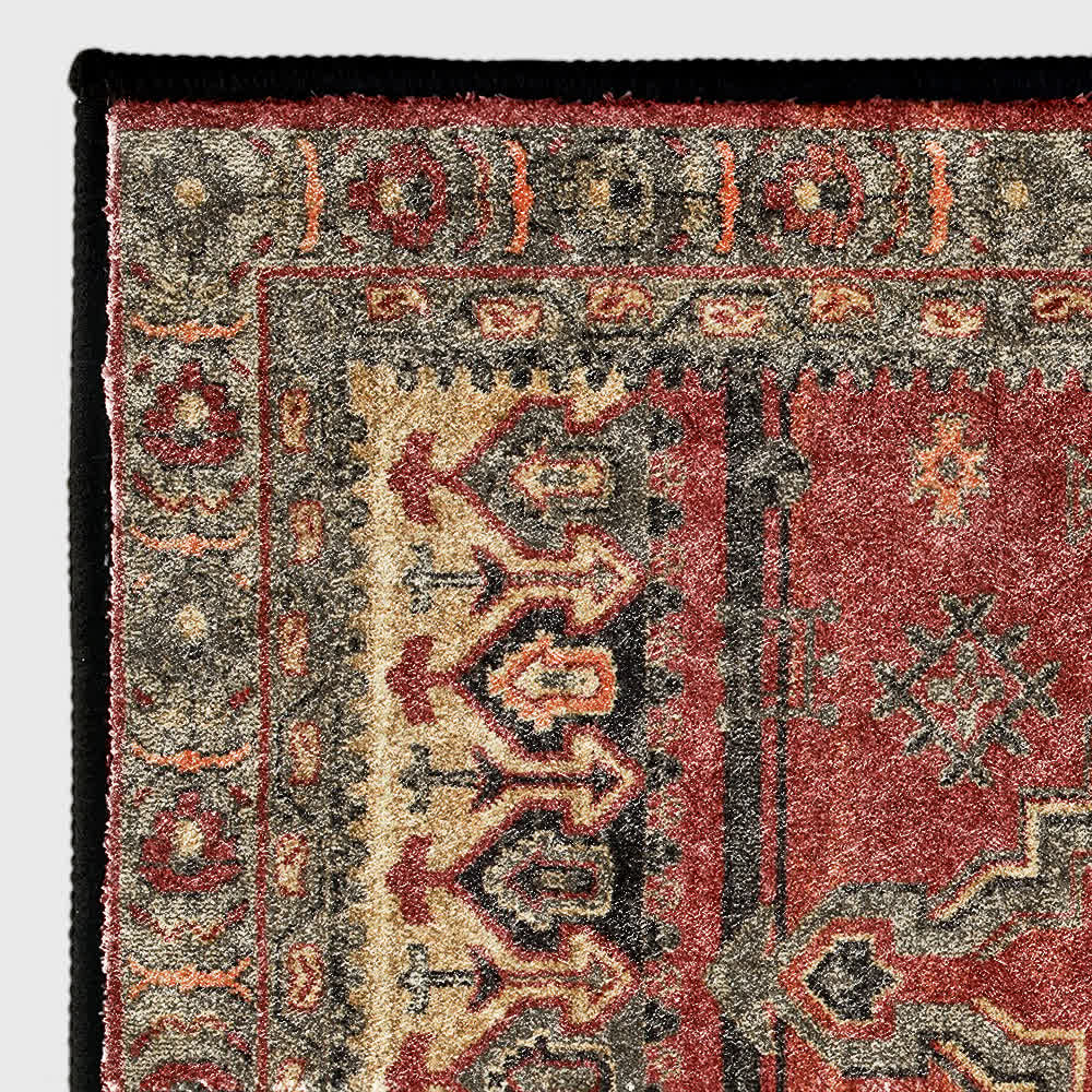 Tapis décoratif antidérapant à motifs géométriques persans