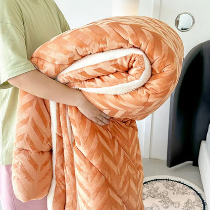 Couverture chaude en sherpa avec âme matelassée