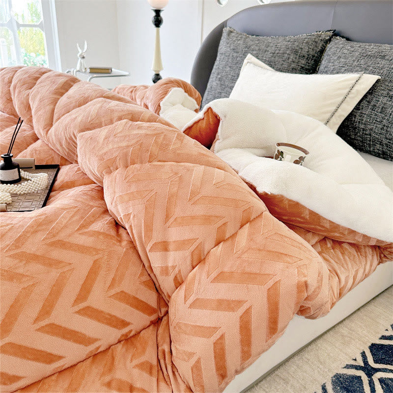Couverture chaude en sherpa avec âme matelassée