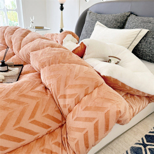 Couverture chaude en sherpa avec âme matelassée