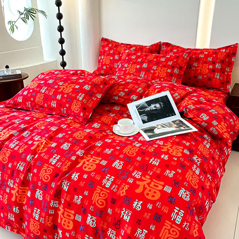 Linge de lit rétro en gaze de coton douce (4 pièces)