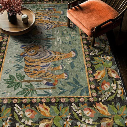 Tapis antidérapant, lavable et doux « Tigre de la jungle »
