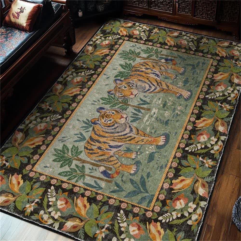 Tapis antidérapant, lavable et doux « Tigre de la jungle »