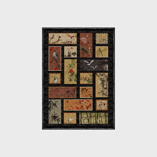 Tapis doux, antidérapant et lavable avec motif de fleurs et d'oiseaux