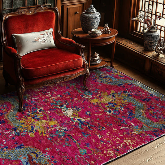 Tapis lavable et doux « Dragon Oriental »