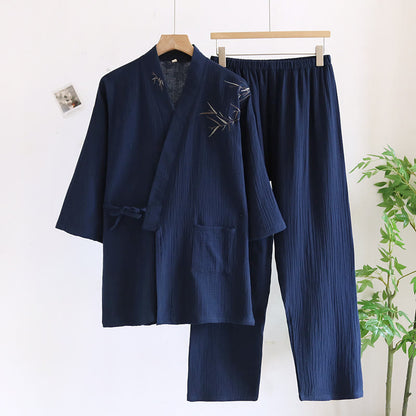 Ensemble pyjama kimono unisexe en jacquard de bambou