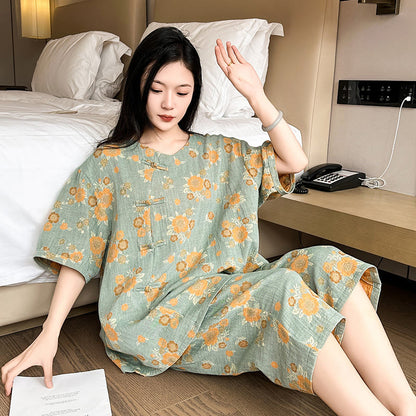 Ensemble de vêtements d'intérieur en coton tournesol grande taille