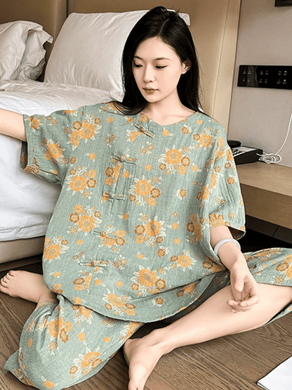 Ensemble de vêtements d'intérieur en coton tournesol grande taille