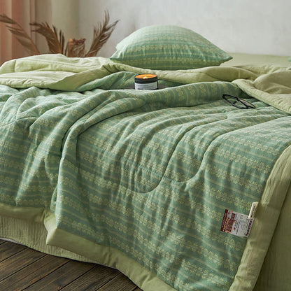 Élégante couverture d'été en coton jacquard de style rétro