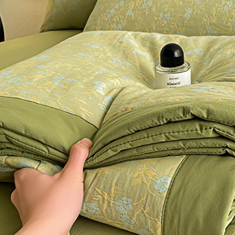 Couette d'été luxueuse en coton à trois couches de style jacquard - image 5