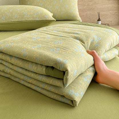 Couette d'été luxueuse en coton à trois couches de style jacquard - image 4