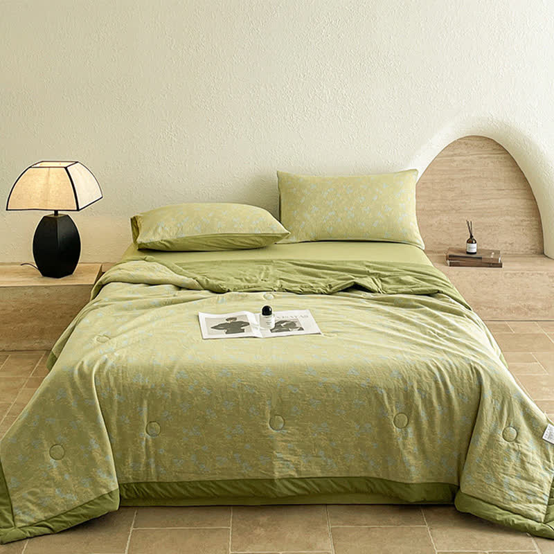 Couette d'été luxueuse en coton à trois couches de style jacquard - image 2