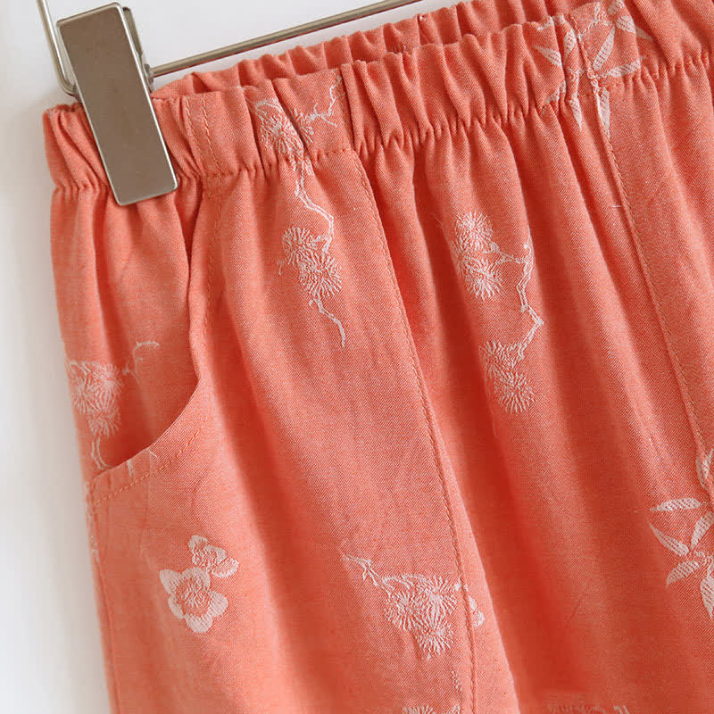 Vêtements d'intérieur à manches longues en tissu de coton jacquard teint en fil de style vintage