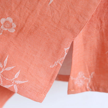 Vêtements d'intérieur à manches longues en tissu de coton jacquard teint en fil de style vintage