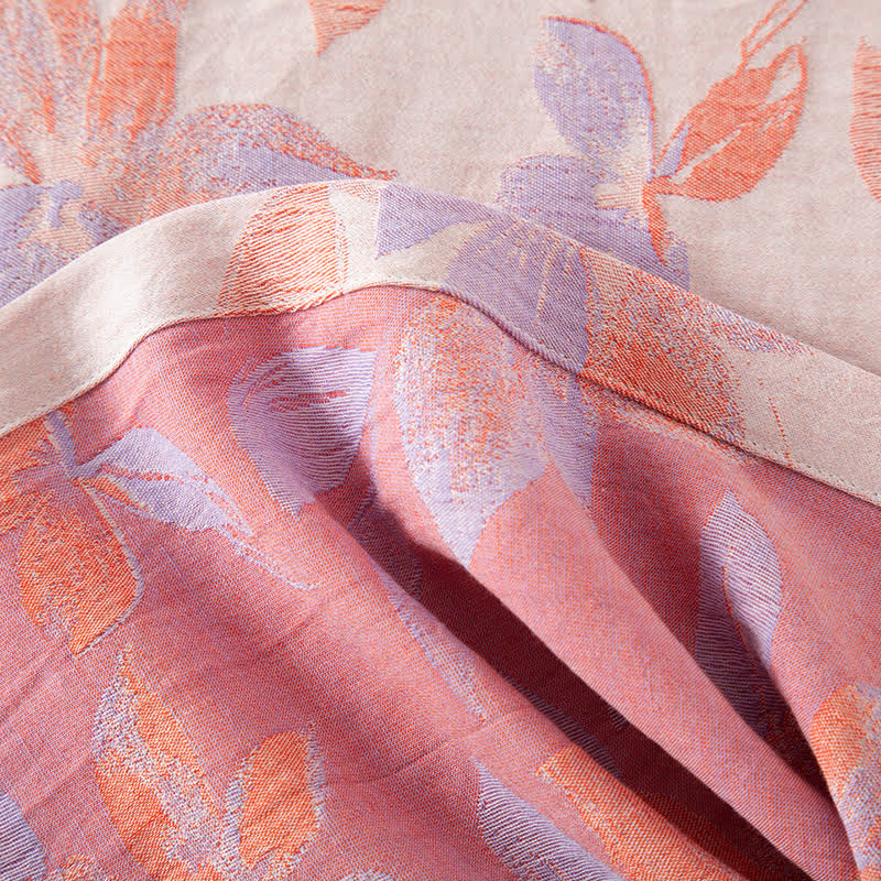 Chemise de nuit vintage à col rond en coton teint en fil