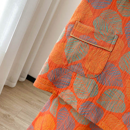 Ensemble de vêtements d'intérieur à manches courtes et imprimé jacquard vintage grande taille