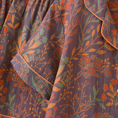 Ensemble de vêtements d'intérieur à manches courtes en coton teint en fil style jacquard (3 pièces)