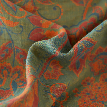 Couvre-lit réversible en gaze de coton teint en fil avec motif floral rétro