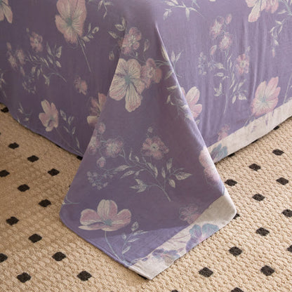 Couvre-lit réversible en gaze de coton jacquard à motif floral