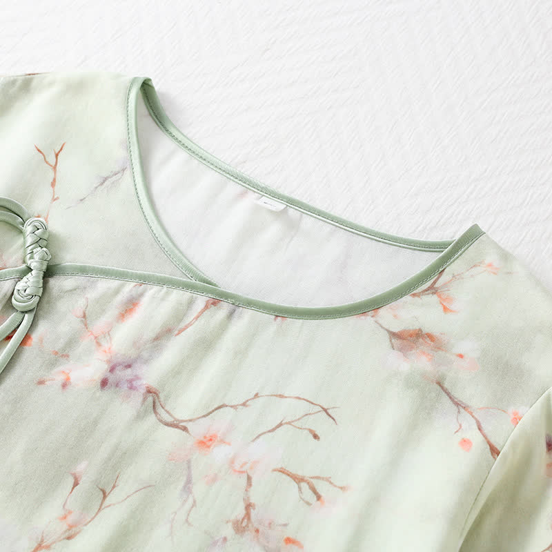 Ensemble pyjama en fibre de bambou à motif de fleurs de prunier