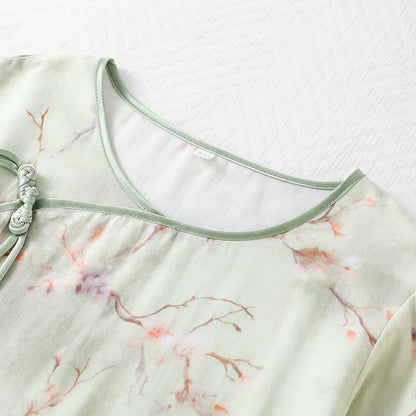Ensemble pyjama en fibre de bambou à motif de fleurs de prunier