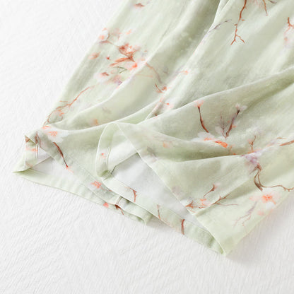 Ensemble pyjama en fibre de bambou à motif de fleurs de prunier