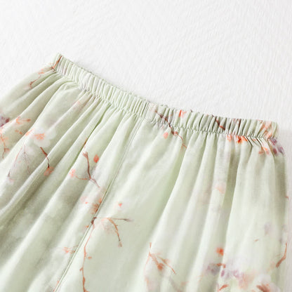 Ensemble pyjama en fibre de bambou à motif de fleurs de prunier
