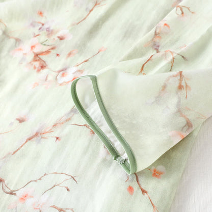 Ensemble pyjama en fibre de bambou à motif de fleurs de prunier