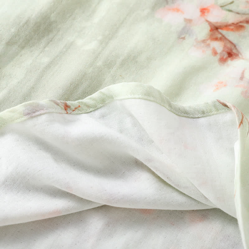 Ensemble pyjama en fibre de bambou à motif de fleurs de prunier