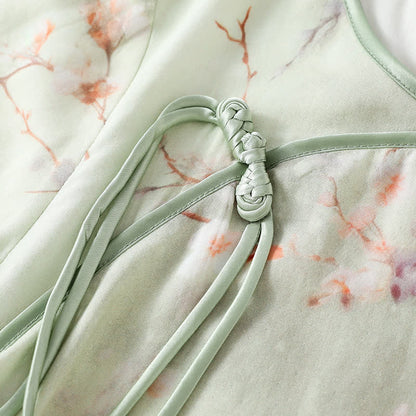 Ensemble pyjama en fibre de bambou à motif de fleurs de prunier