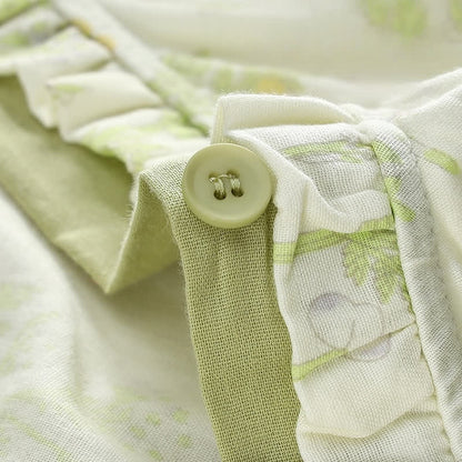 Chemise de nuit kimono en gaze de coton de style pastoral