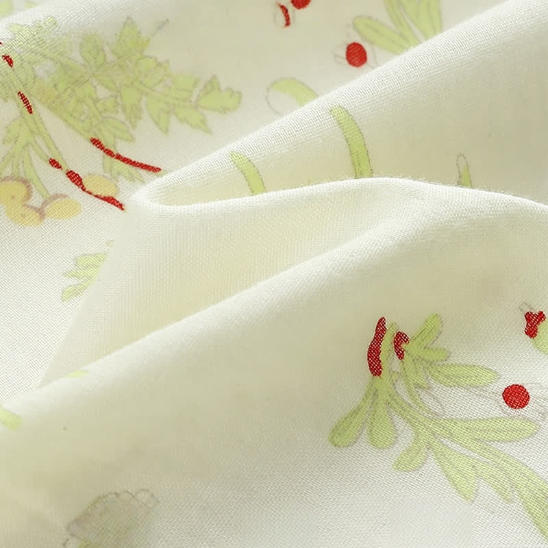 Chemise de nuit kimono en gaze de coton de style pastoral