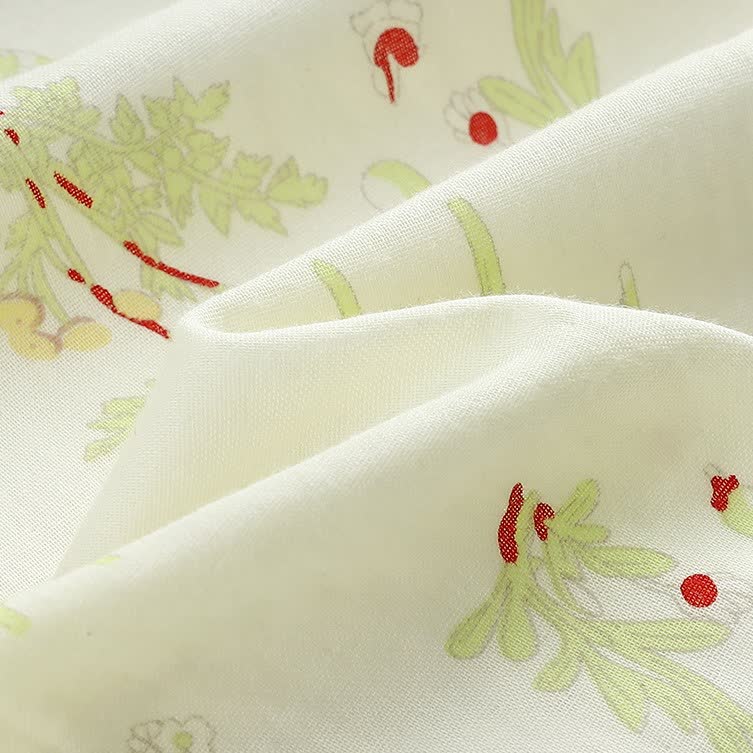 Chemise de nuit kimono à manches longues en gaze de coton