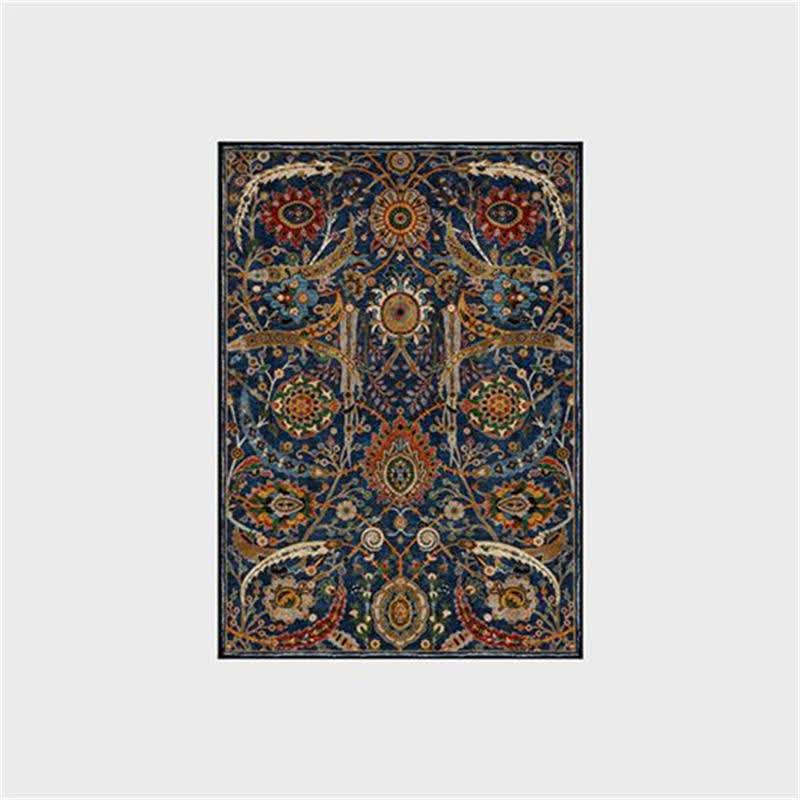 Tapis persan bohème lavable, doux et antidérapant