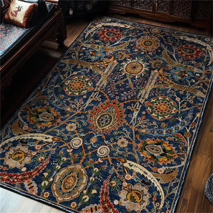 Tapis persan bohème lavable, doux et antidérapant