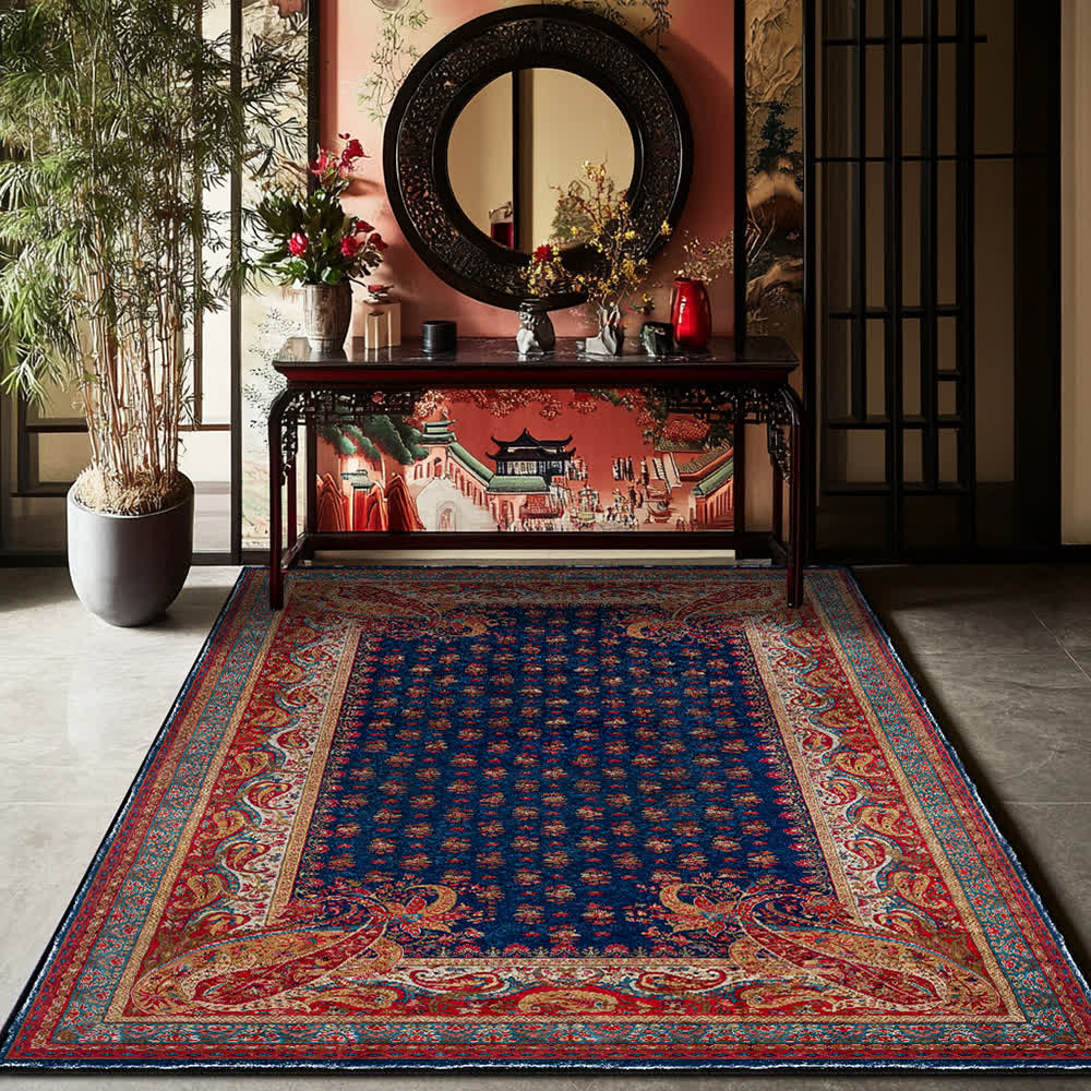 Tapis rétro cachemire doux et antidérapant pour l'intérieur et l'extérieur