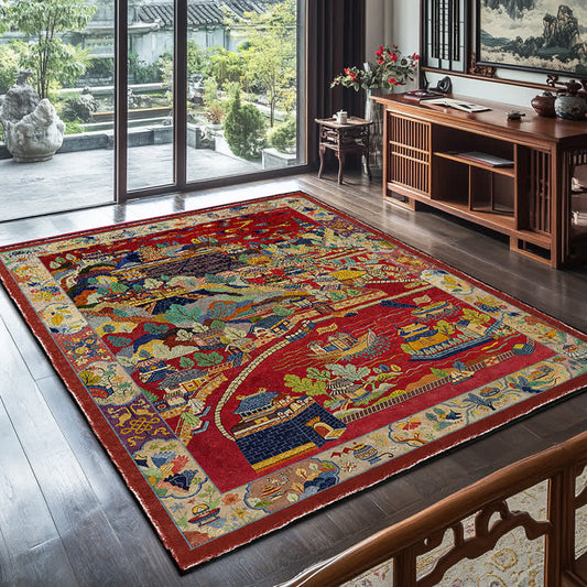 Tapis pliable antidérapant avec paysage oriental