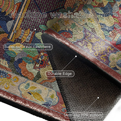 Tapis pliable antidérapant avec paysage oriental