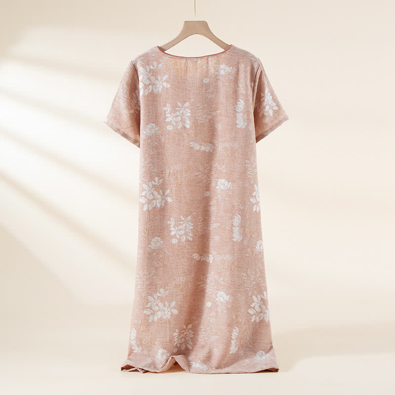 Vêtements d'intérieur teints en fil en jacquard de coton vintage avec boutons en perles