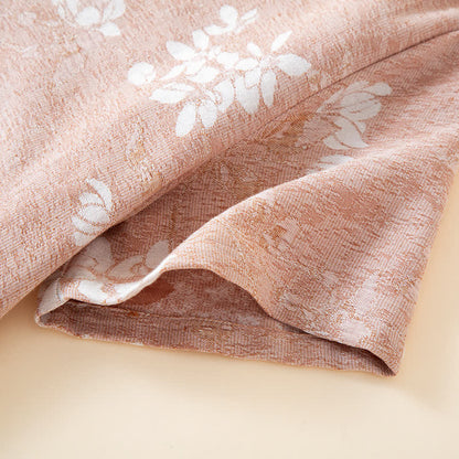 Vêtements d'intérieur teints en fil en jacquard de coton vintage avec boutons en perles