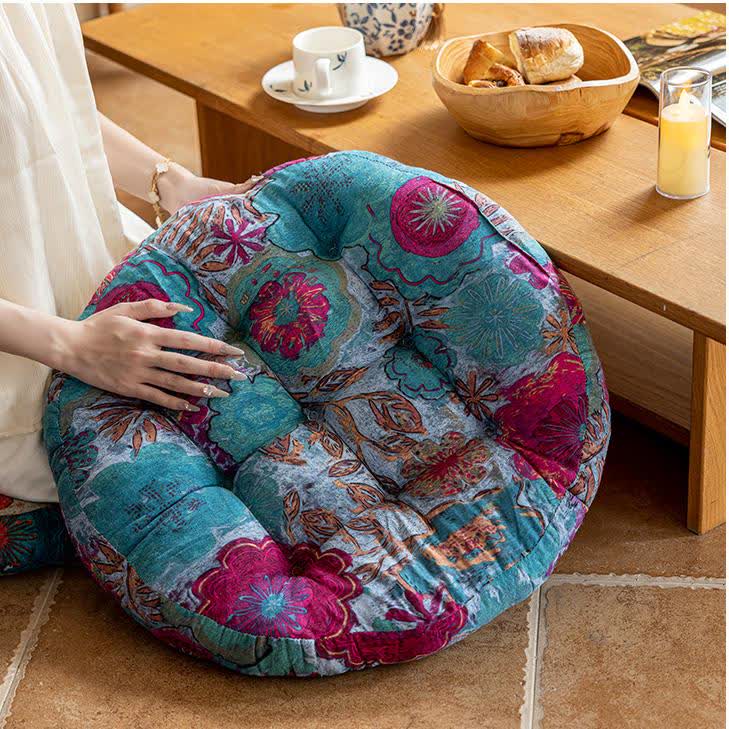 Coussin de sol décoratif et confortable avec motif floral de style bohème