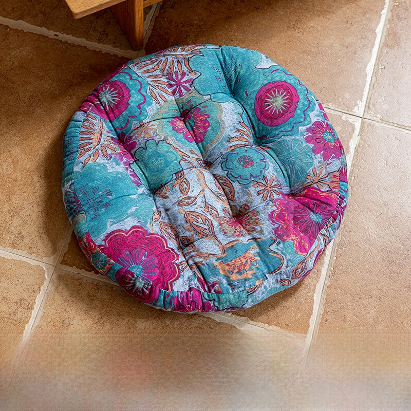 Coussin de sol décoratif et confortable avec motif floral de style bohème