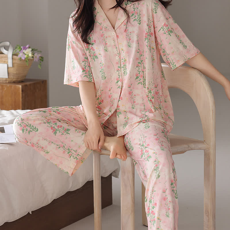Ensemble de vêtements d'intérieur d'été à imprimé floral