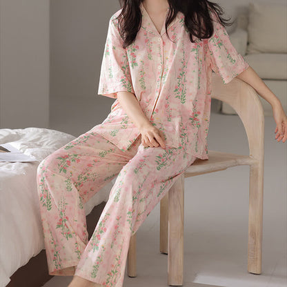 Ensemble de vêtements d'intérieur d'été à imprimé floral