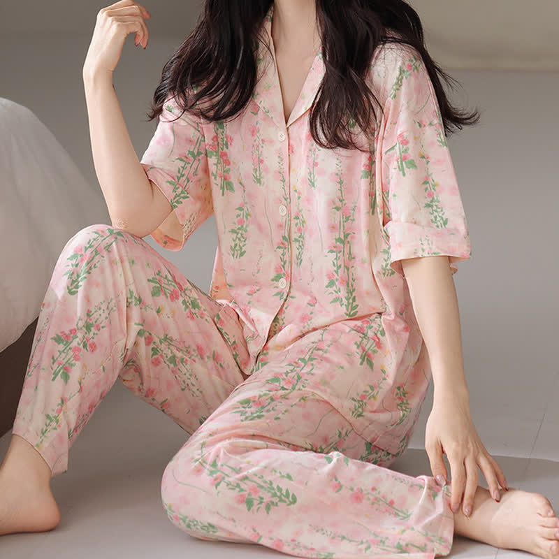 Ensemble de vêtements d'intérieur d'été à imprimé floral
