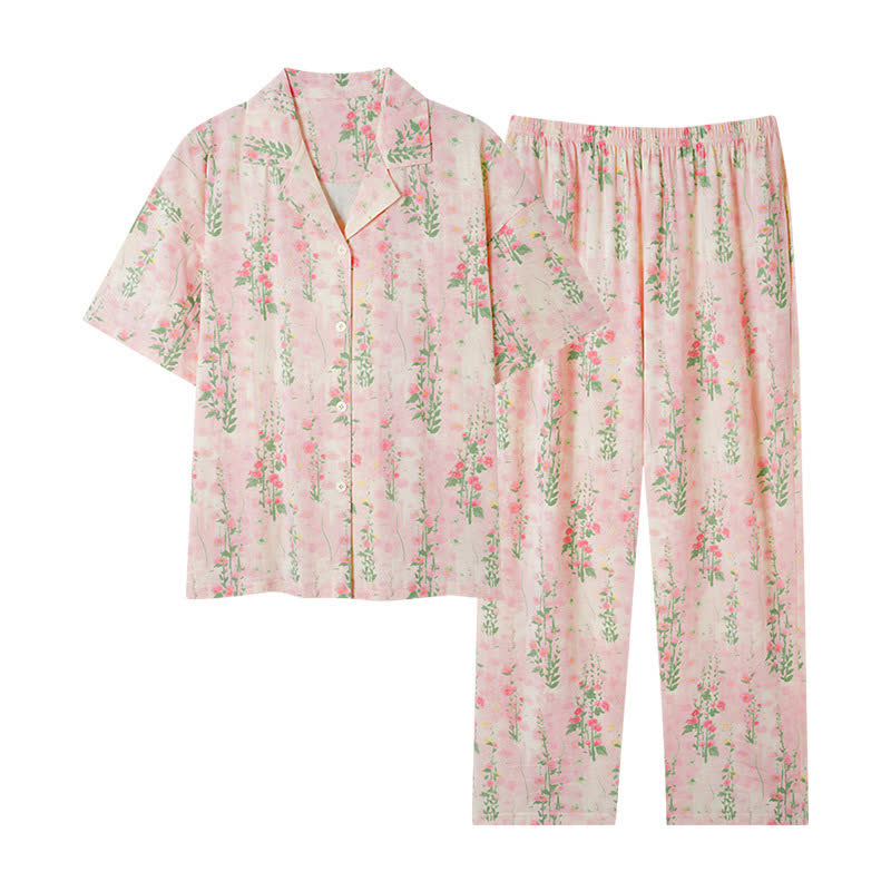 Ensemble de vêtements d'intérieur d'été à imprimé floral